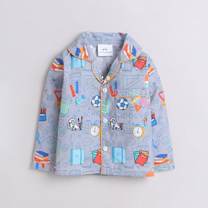 Unisex Kids Printed Back To School Pure Cotton Night suit