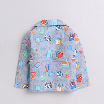 Unisex Kids Printed Back To School Pure Cotton Night suit