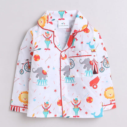 Unisex Kids Printed Circus Pure Cotton Night suit