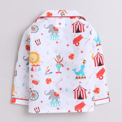 Unisex Kids Printed Circus Pure Cotton Night suit