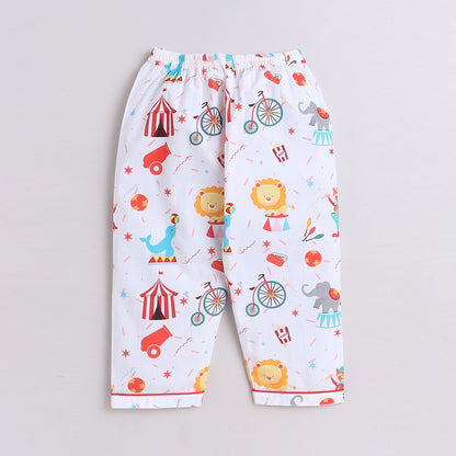Unisex Kids Printed Circus Pure Cotton Night suit