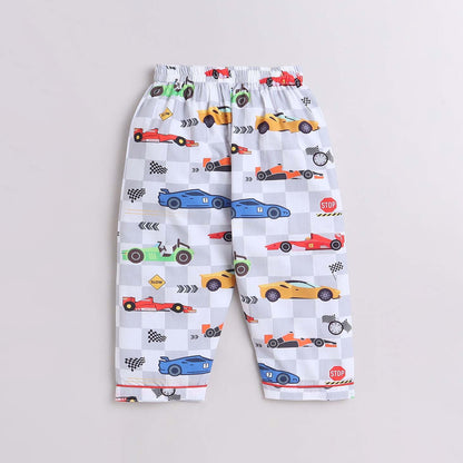 Unisex Kids Printed Racing Car Pure Cotton Night suit