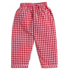 Unisex Kids Red & Off White Checked Night suit