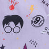 Unisex Premium Cotton Full Sleeves Potter Themed Printed Night Suit - Purple